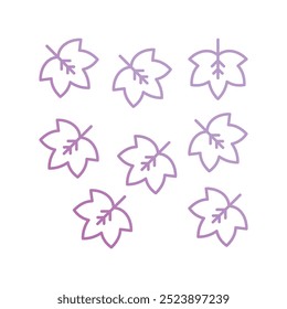 fall leaves icon with white background vector stock illustration