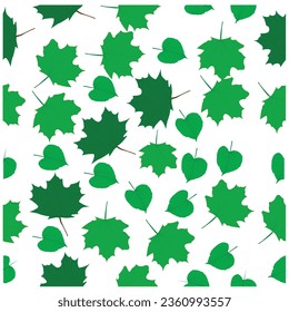 Fall leaves isolated on white background collection. Orange maple leaves pattern. Vector illustration.