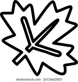Fall Leaves Line Vector Icon Design
