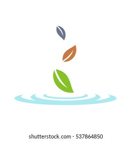 Fall of Leaves Logo Template Illustration Design. Vector EPS 10.