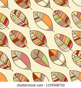 Fall leaves seamless pattern