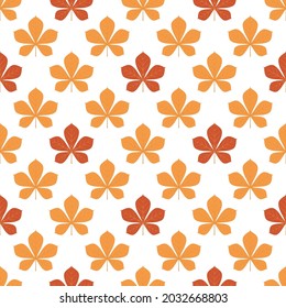 Fall leaves seamless pattern. Autumn vector background for fabric, clothes, scrapbooking, wrapping paper, etc.