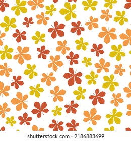 Fall leaves seamless pattern. Autumn vector background for fabric, clothes, scrapbooking, wrapping paper, etc.