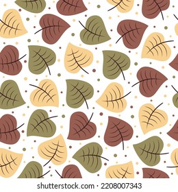 Fall leaves seamless pattern. Vector Illustration. Perfect for wallpaper, gift paper, pattern fills, web page background, autumn greeting cards, fabric, and all your creative project.