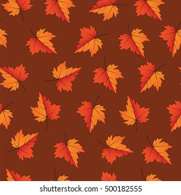 Fall leaves. Seamless Pattern. Vector illustration