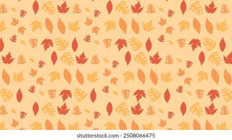 Patrón de Vector sin fisuras de hojas de otoño para tela, Fondo de pantalla y papel de embalaje