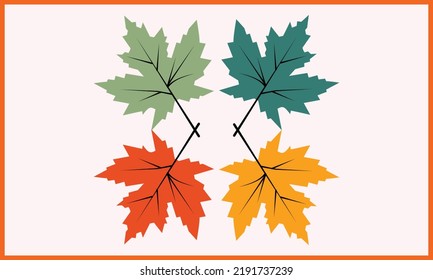 Fall Leaves SVG Illustration Design. 