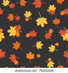 Fall Leaves Wallpaper, Fall Leaves Icon, Repeat Pattern, Seamless Pattern, Autumn Fall Background, Maple Leaves Background, Autumn Leaves Tree, Vector Illustration Pattern