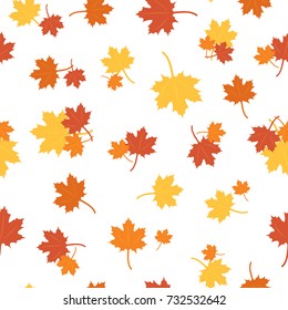 Fall Leaves Wallpaper, Fall Leaves Icon, Repeat Pattern, Seamless Pattern, Autumn Fall Background, Maple Leaves Background, Autumn Leaves Tree, Vector Illustration Pattern