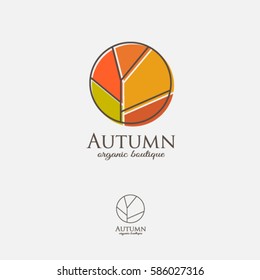 Fall logo. Autumn logo. Organic Shop emblem.
Autumn symbol on a white background.