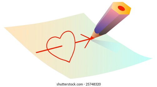Fall in love. Arrow shoot to the heart.