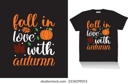 fall in love with autumn t shirt design best design