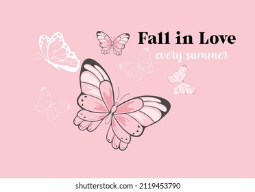 diseño vectorial de dibujo de mariposa de amor