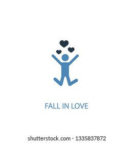 fall in love concept 2 colored icon. Simple blue element illustration. fall in love concept symbol design. Can be used for web and mobile UI/UX