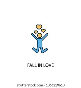 fall in love concept 2 colored icon. Simple blue element illustration. fall in love concept symbol design. Can be used for web and mobile UI/UX