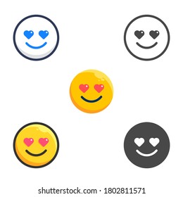 fall in love face flat icon pack