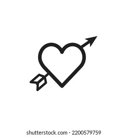 fall in love with romance arrow vector illustration on white background.