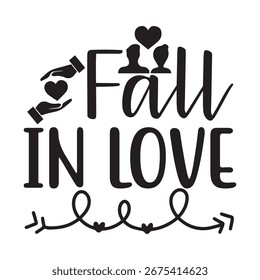 Design de camiseta Fall In Love