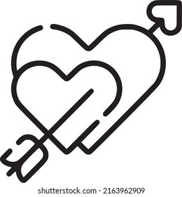 Fall in love vector icon, hearts illustration. EPS