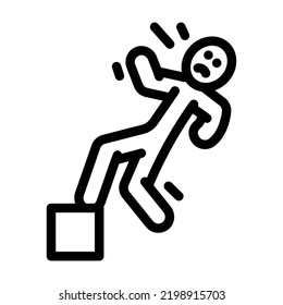 vector de icono de la línea de accidente del hombre de otoño. signo de accidente del hombre de otoño. símbolo de contorno aislado ilustración negra