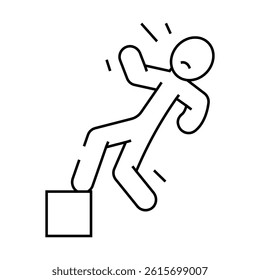 fall man accident line icon vector. fall man accident sign. isolated contour symbol black illustration