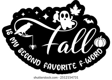 Herbst ist mein zweiter Favorit Wort schwarzen Vektorgrafik-Design und schneiden Datei