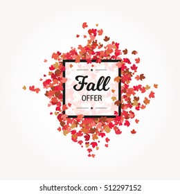 Fall Offer Banner Foliage Background