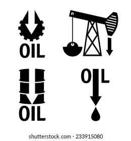 fall in oil prices set vector design template