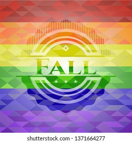 Fall on mosaic background with the colors of the LGBT flag