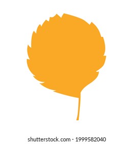 Cae la hoja de naranja. Hoja de otoño, elemento herbal. Se puede usar como signo, símbolo, icono. Elemento de planta plana botánica otoñal, hoja naranja ácida. Ilustración vectorial de existencias aislada en fondo blanco
