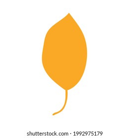 Cae la hoja naranja. Simple hoja de otoño, elemento herbal. Se puede utilizar como signo, símbolo, icono para la decoración. Elemento de planta plana vectorial botánico otoñal. Ilustración vectorial de material aislada en fondo blanco.