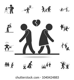 fall out of love icon. Detailed set of illustration bad family icons. Premium quality graphic design. One of the collection icons for websites, web design on white background