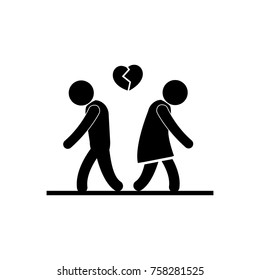 fall out of love icon on white background