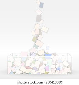 fall paper  note  in glass box background, vector