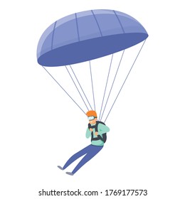 Fall parachuting icon. Cartoon of fall parachuting vector icon for web design isolated on white background
