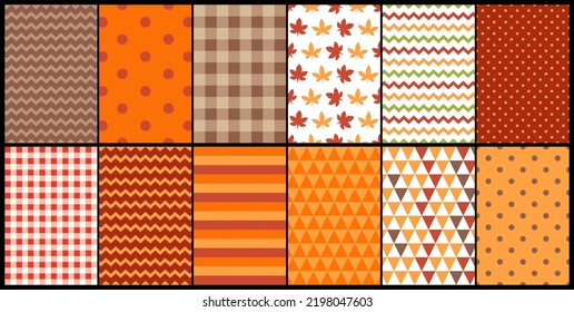 Fall Pattern Design bundle - pack of 12 design