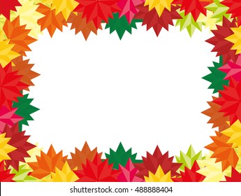 Fall pattern for your Banners, Wallpapers, Mailing, Design,Sale, Cards Autumn background rectangular with a place for information Original fall frame with copy space Colorful frame of autumn leaves