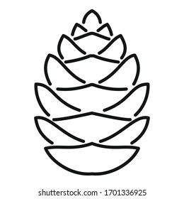Fall pine cone icon. Outline fall pine cone vector icon for web design isolated on white background
