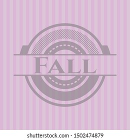 Fall pink emblem. Vector Illustration. Detailed.