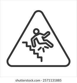 Fall Prevention Icon Vector Illustration Outline
