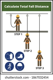 Fall Protection, Construction worker safety first, vector design