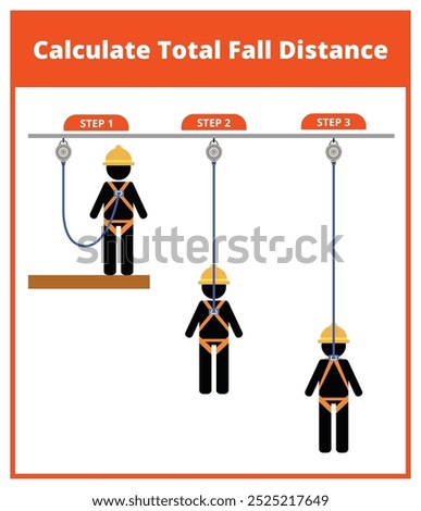 Fall Protection, Construction worker safety first, vector design