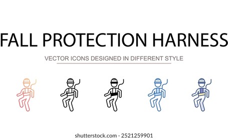 Design de ícone de proteção contra quedas com ilustração de estoque de fundo branco