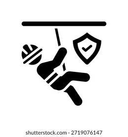 Fall Protection Icon Glyph Vector Illustration