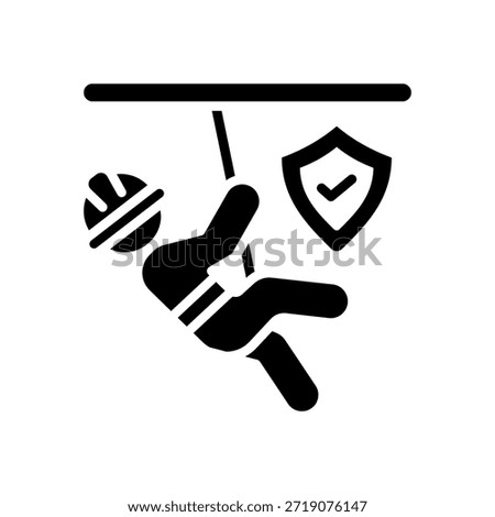 Fall Protection Icon Glyph Vector Illustration