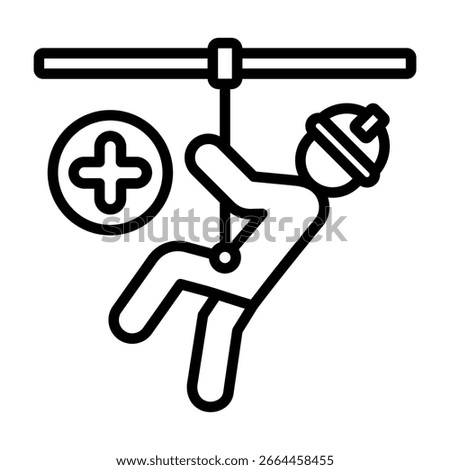 Fall Protection Icon Line Style Vector Illustration