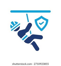 Icono de protección contra caídas Ilustración vectorial mixta