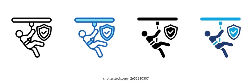 Icono de protección contra caídas Multi Style Ilustración vectorial