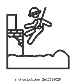 Fall Protection Icon Vector Illustration Outline