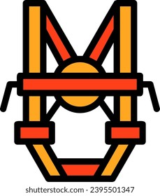 Fall Protection Line Filled Icon Vector Design